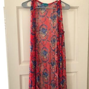 Floor length lace cardigan